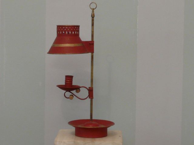 Bouillotte una luce in latta dipinta tole paint .