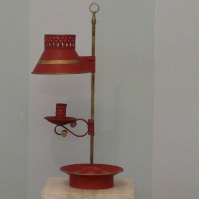 Bouillotte una luce in latta dipinta tole paint .