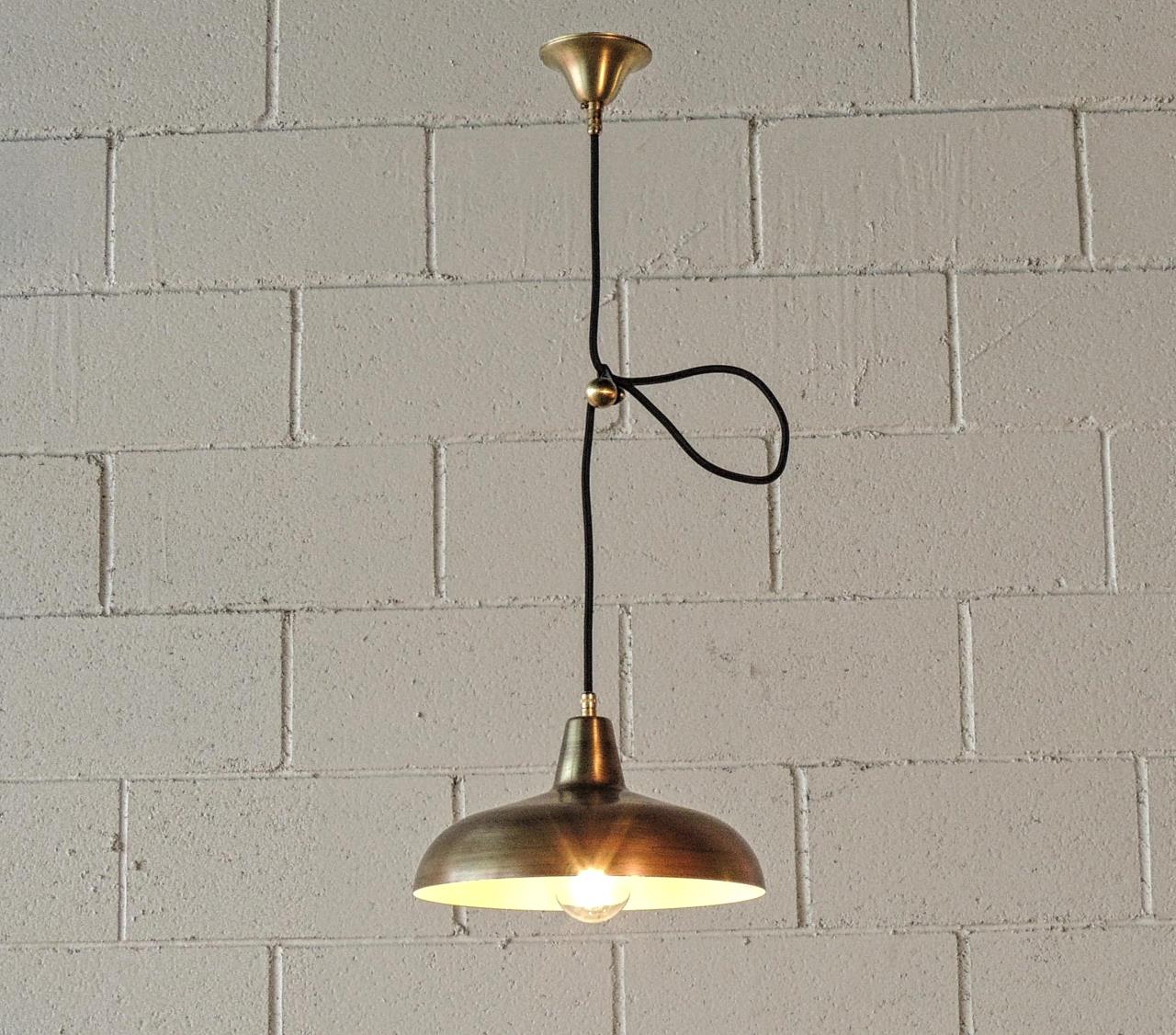 Lampada a sospensione in ottone, Vintage