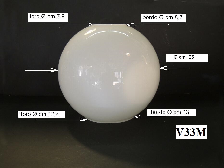 Vetri di ricambio per lampadari e vetri di ricambio per lampade per  restaurare o riparare le vostre lampade e lampadari: Sfere in vetro opalino  bianco latte art.v33