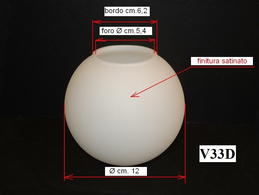 Vetri di ricambio per lampadari e vetri di ricambio per lampade per  restaurare o riparare le vostre lampade e lampadari: Sfere in vetro opalino  bianco latte art.v33