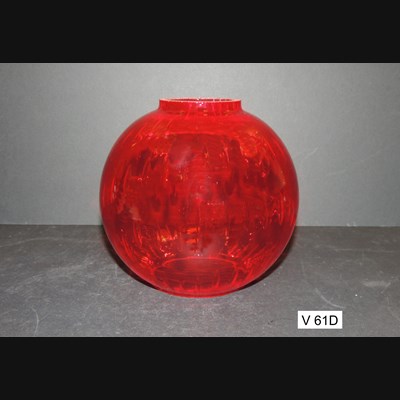 Vetro di ricambio sfera Ø 160 due fori rosso in pasta con bolle interne art. V 61D