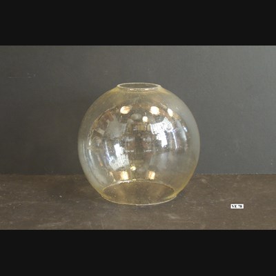 Vetro di ricambio sfera trasparente ambra bulegoso 2 fori Ø mm.150 art. VE 78