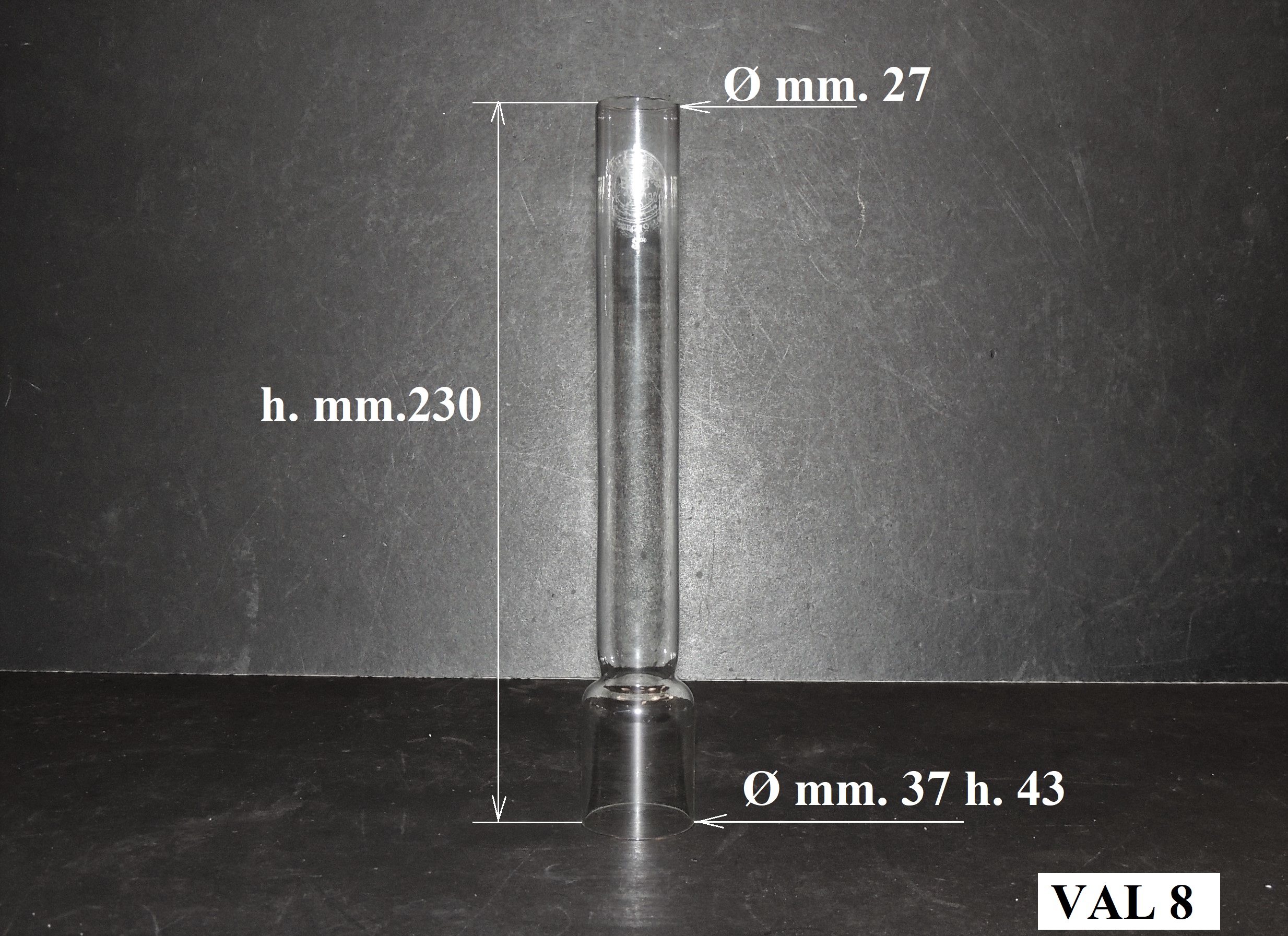 Ricambio Vetro Tubo Paralume Camino Per Lume A Petrolio (mod. VIENNA) - VARIE MISURE - 7,1 Cm